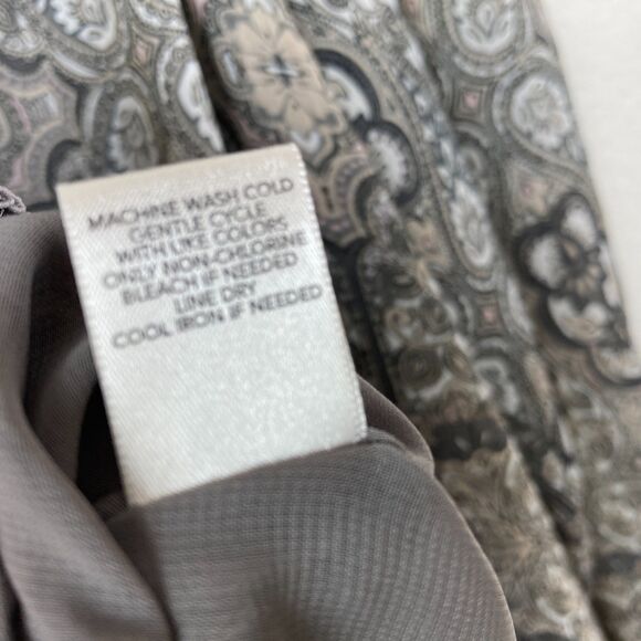 CJ Banks Women's V-Neck Tunic Top Size X Gray Lined Elastic Smocked Waistband - Picture 7 of 8